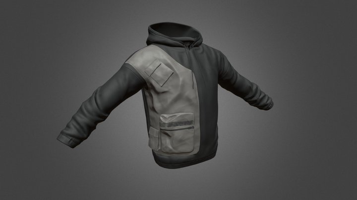 Asymmetrical Hoodie 3D Model