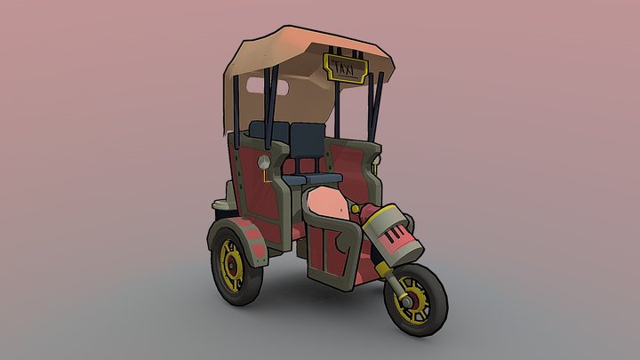 Steampunk Taxi 3D Model