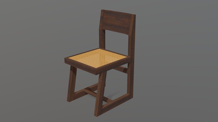 JEANNERET - Chandigarh Librairy Chair D TYPE 3D Model