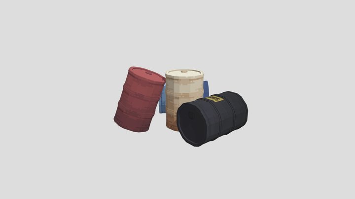 Rust Barrels 3D Model