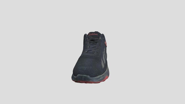 A Black Sports Shoe With Red Details带有红色细节的黑色运动鞋 3D Model