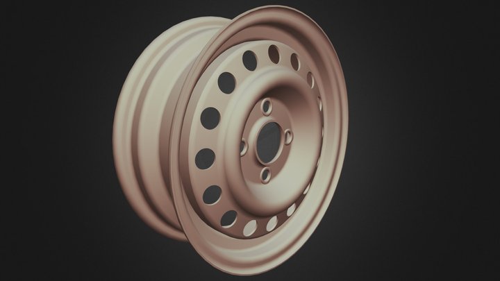 Trailer Wheel 13 inch 165R13 4 Stud x 100mm PCD 3D Model