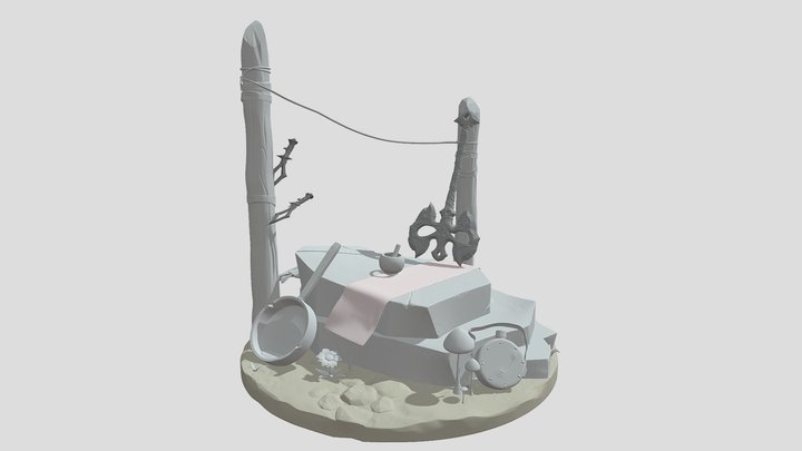 Adventurer's Camp Diorama 3D Model