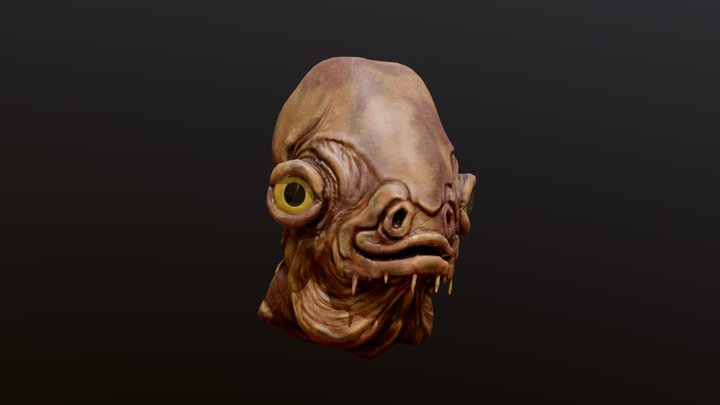 Star Wars Mon Calamari character Head 3D Model