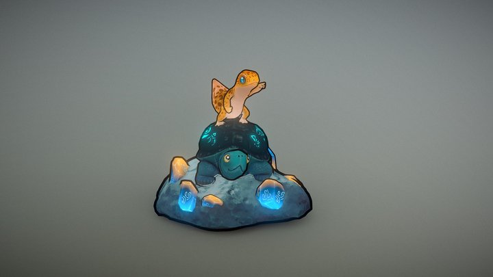 The Leopard Gecko and The Winter Tortoise 3D Model