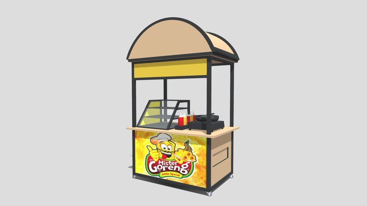 Food Court Pedagang Gorengan 3D Model