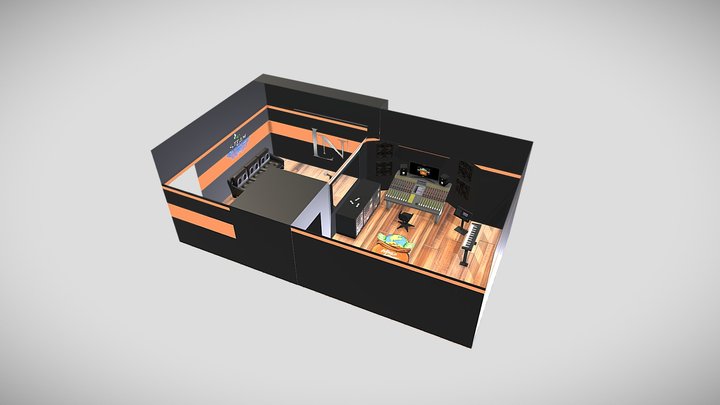 WorldMoney 3D STUDIO MODEL no roof 3D Model