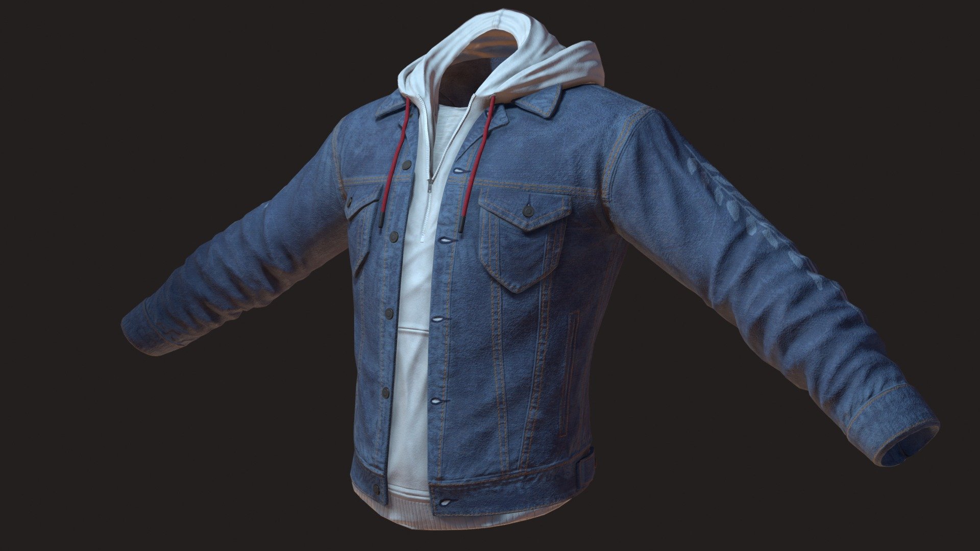 Jean Jacket and Sweater 3D model by Christian Miranda