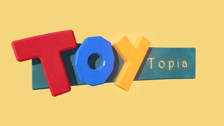 Toytopia Logo Sign 3D Model