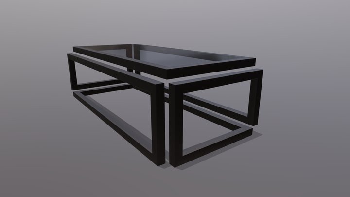 Glass and Metal Table (Modern Design) 3D Model
