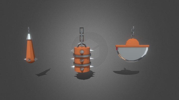 Obstacle Set – Spiked Traps & Swing Blades 3D Model