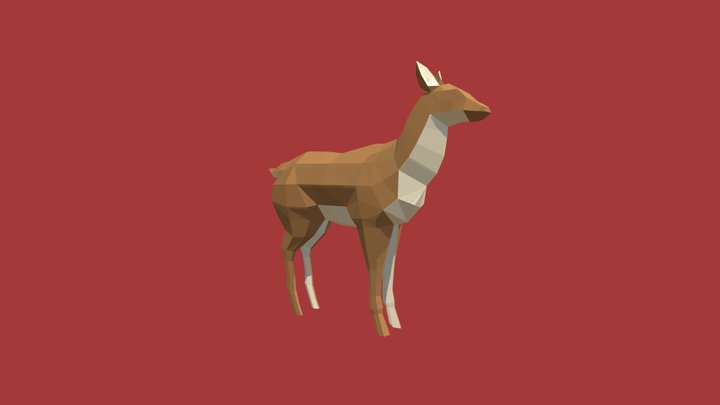 Lowpoly Deer 3D Model