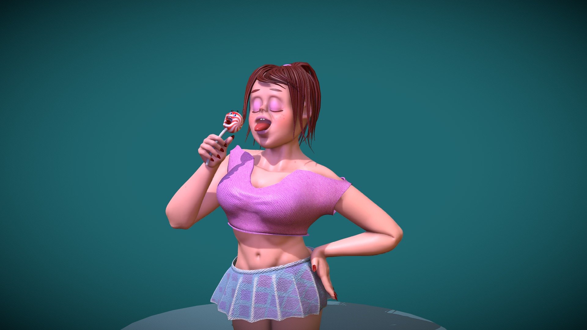 Woman and lollipop