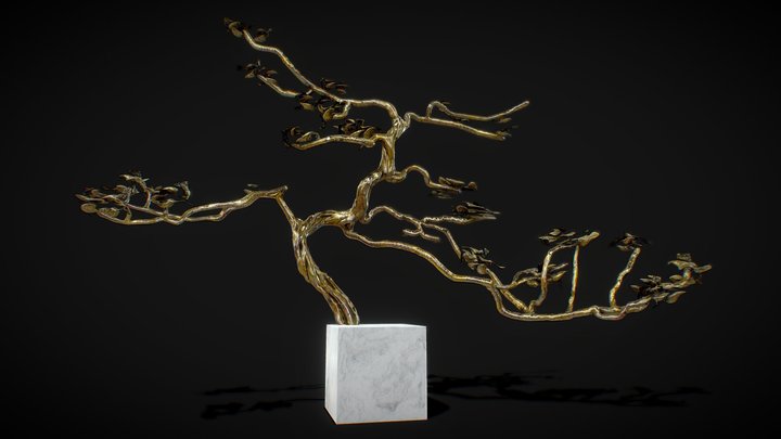 Bonsai in brass 3D Model