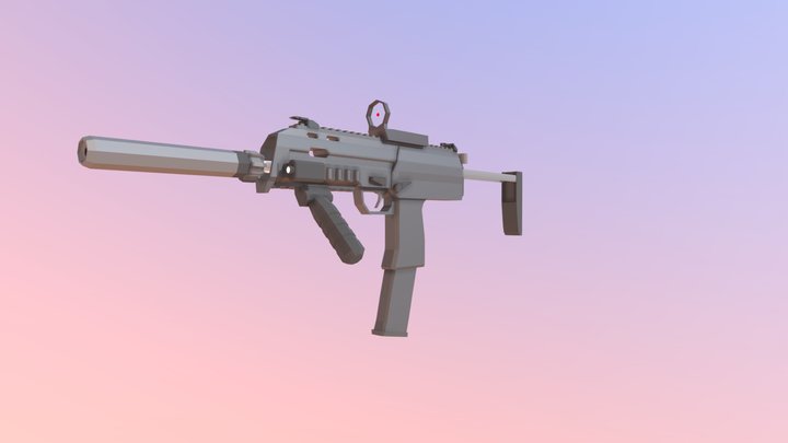 HK MP7 with attachments 3D Model