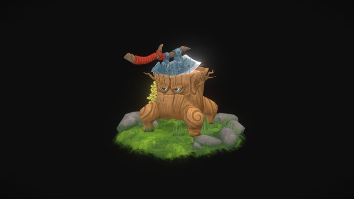 Angry tree stump 3D Model