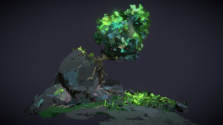 Rock Tree 3D Model