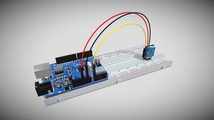 Aula 29 - Sensor de Umidade e Temperatura DHT11 3D Model