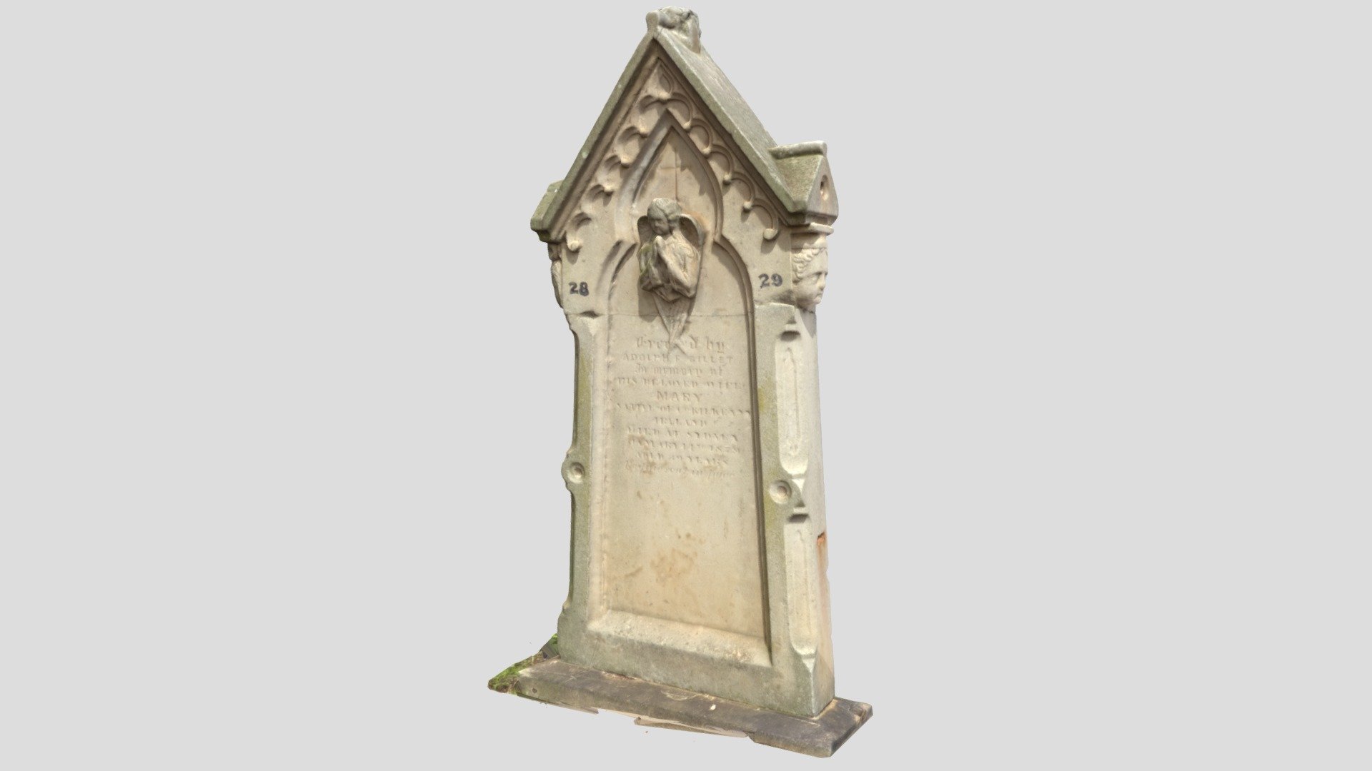 Carved headstone - Rookwood Cemetery  Sydney.