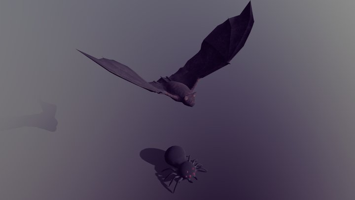 Bat and Spider 3D Model