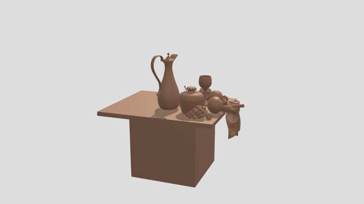 Table Of Fruit 3D Model