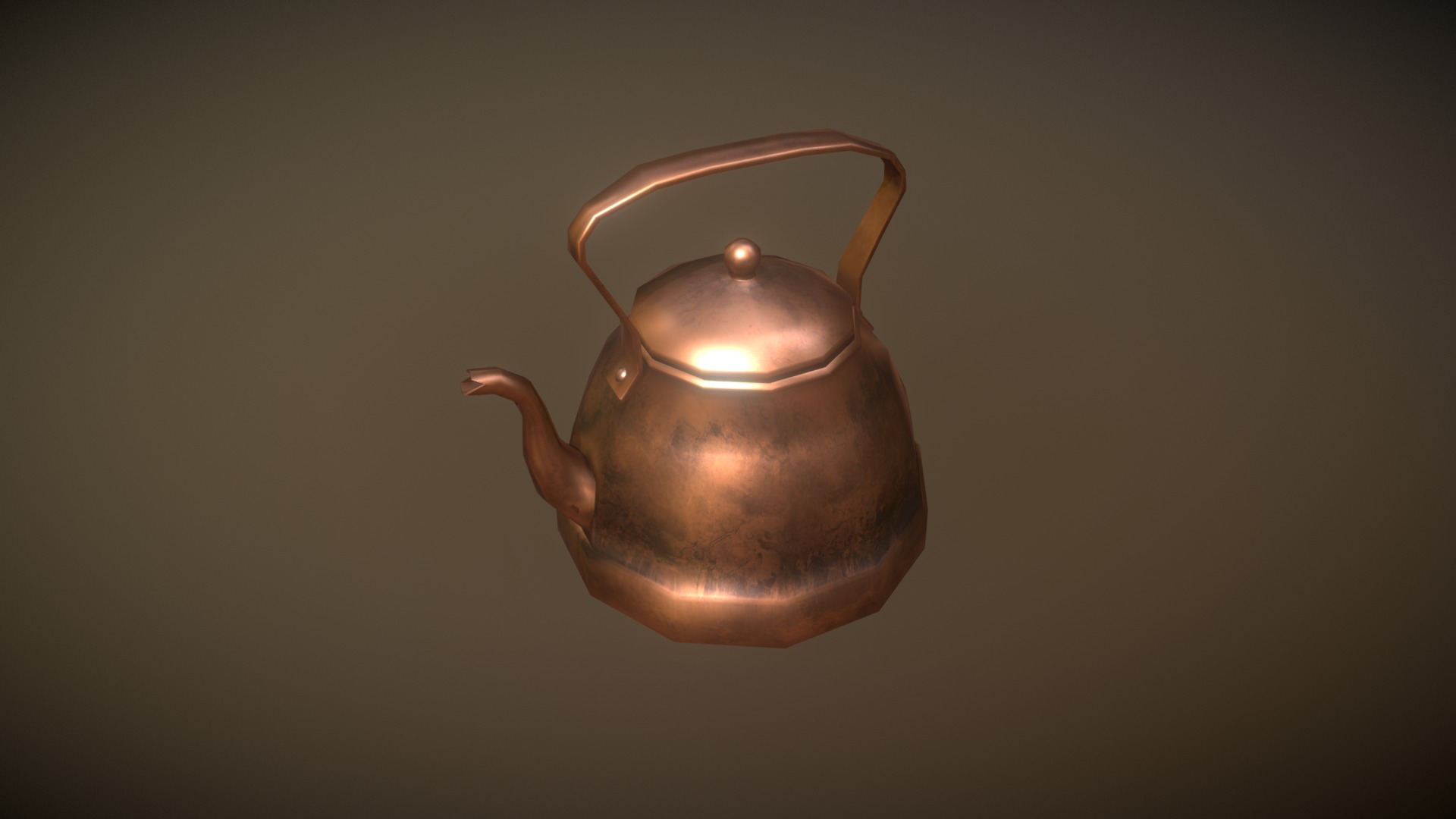 3D model Game Ready Coffee Pan Low Poly - This is a 3D model of the Game Ready Coffee Pan Low Poly. The 3D model is about a teapot with a handle.