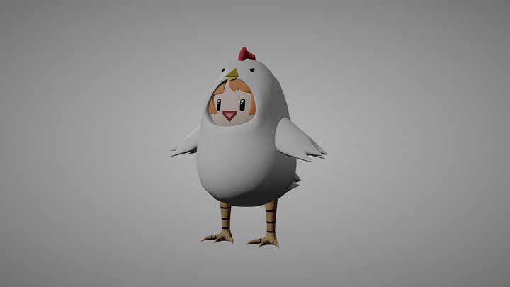 Kiara in a chicken suit 3D Model
