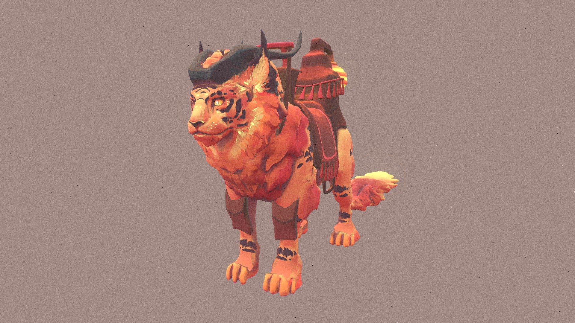 Tiger Mount - Handpainted - 3D model by Elodie Putton (@elodieputton ...
