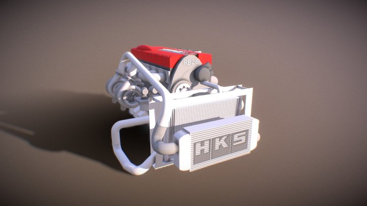 Sneak peak Skyline GTR R32 engine 3D Model