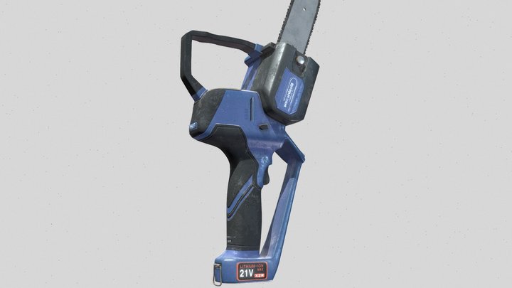 blue chainsaw _ old version 3D Model
