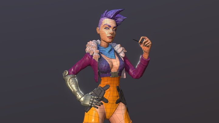 Cyber Girl 3D Model