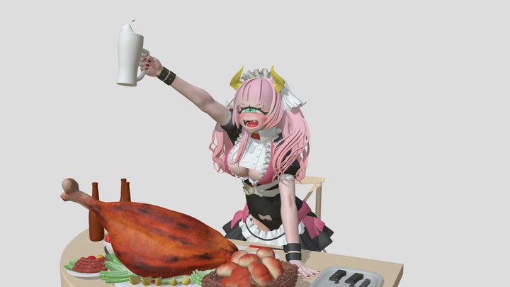 monoeye maid girl めめちゃん 3D Model