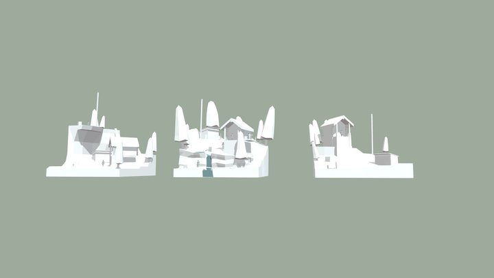 Eco House - Diorama and house blockout 3D Model