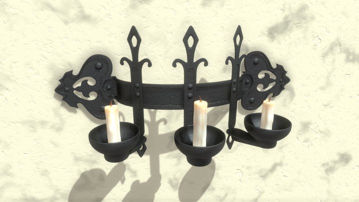 Medieval Candle Holder 3D Model