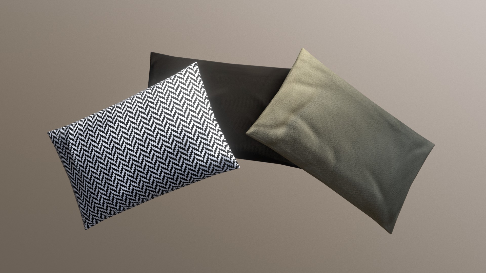 3D model Pillows - This is a 3D model of the Pillows. The 3D model is about a couple of black and white cubes.