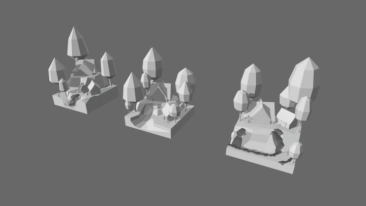 Grandma's House - Diorama and House blockout 3D Model
