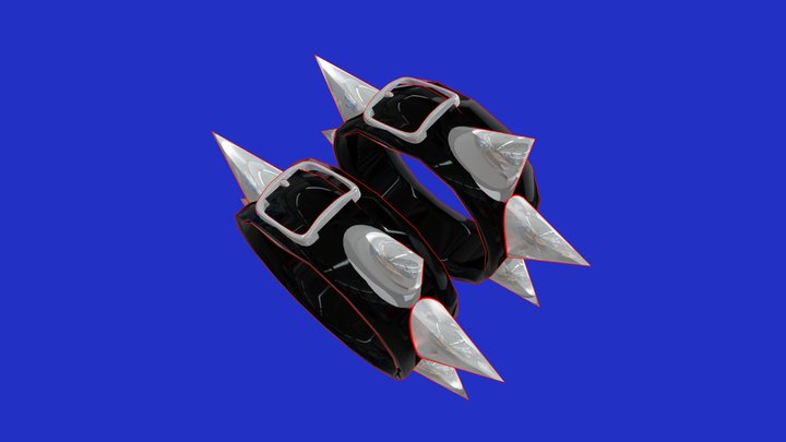 Spiked Double Bracelet 3D Model