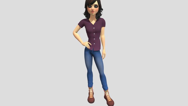 Jasmin Cartoon Girl 3D Model