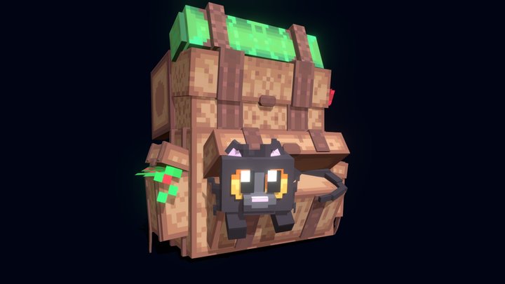 Kitty backpack made in block bench 3D Model