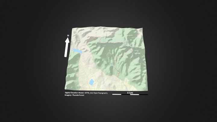 嵩山（永泰寺-嵩岳寺）_等高地图 – Free 3D Model STL