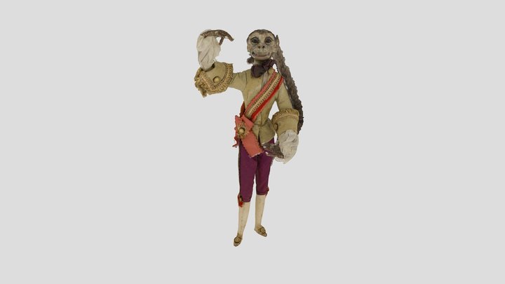 Papier mache monkey 3D Model