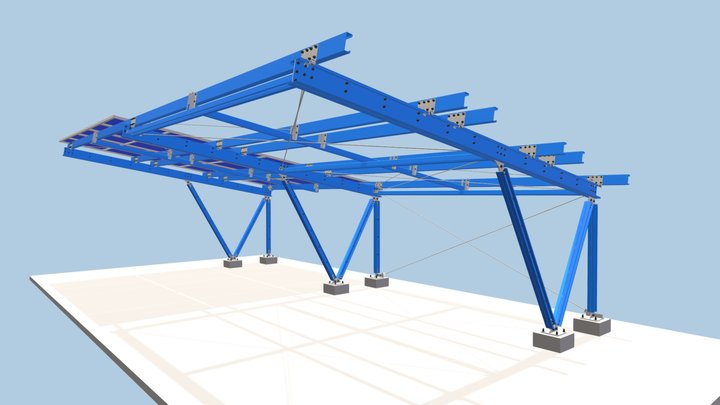 CARPORT estrutura garagem solar 3D Model