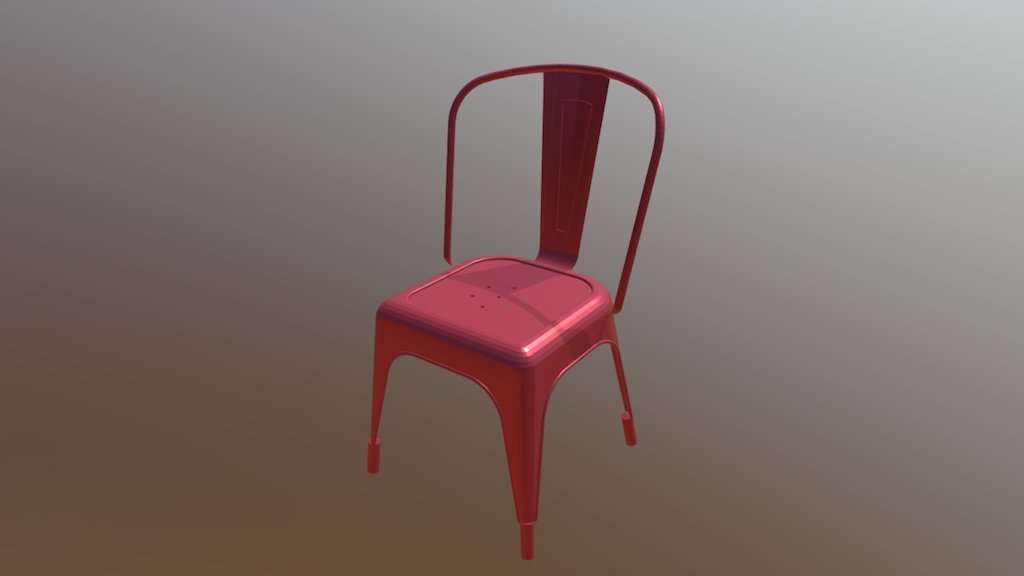 Tolix Style Bistro Dining Chairs Red