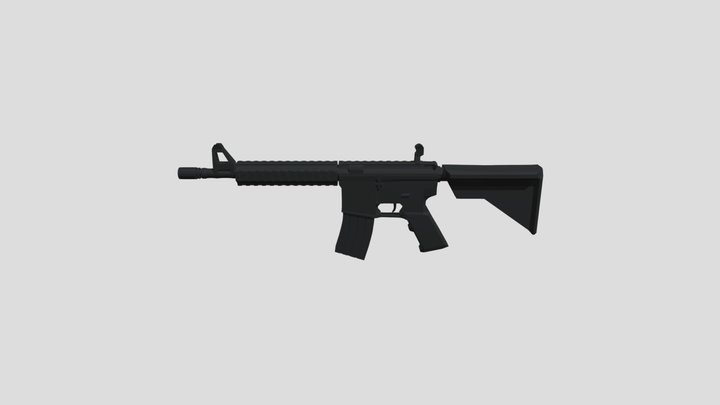 M4A4 Low Poly 3D Model