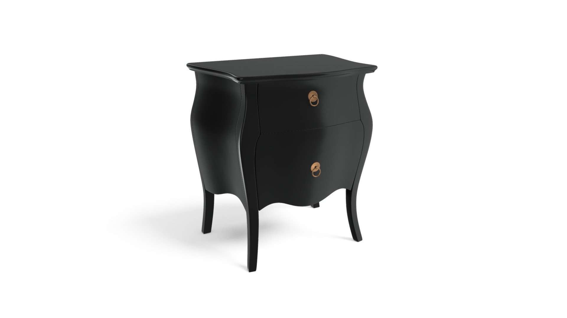 Bourbon Bedside Table, Black