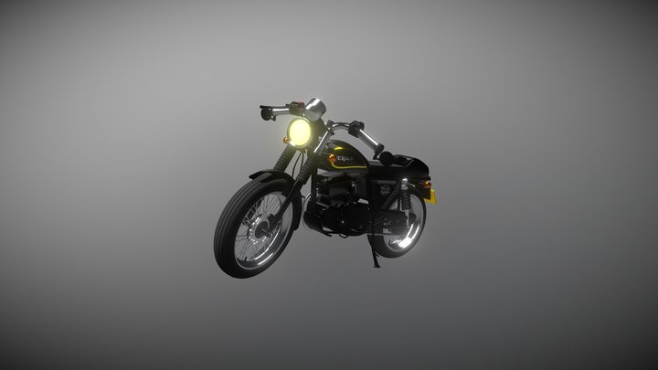 Classic Motorcycle 3D Model