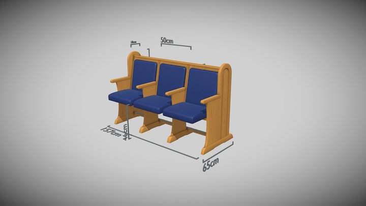 Synagogue Bench 3D Model