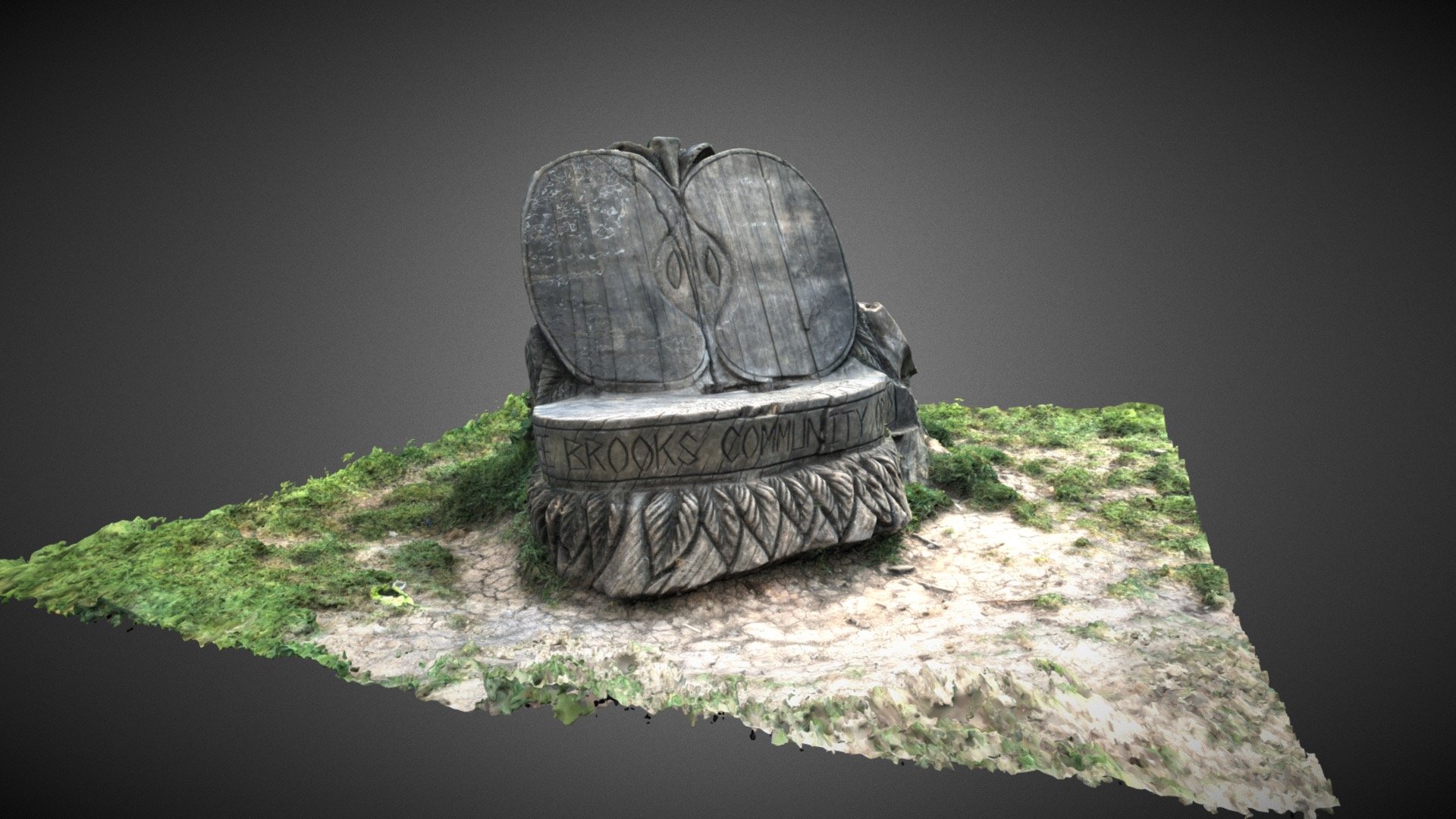 Carved Wooden Bench B2