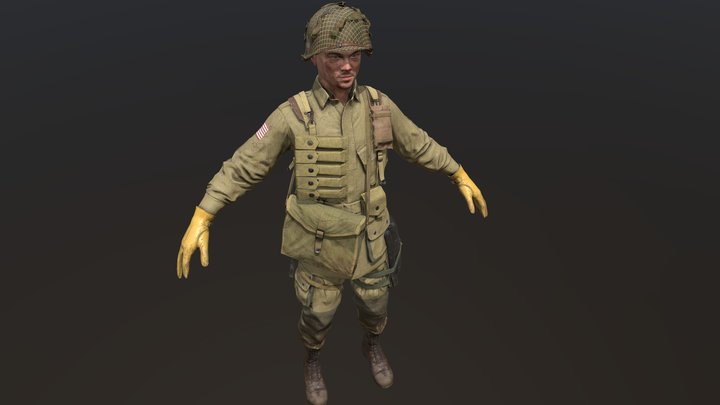 Soldier ww2 82st airborne 3D Model