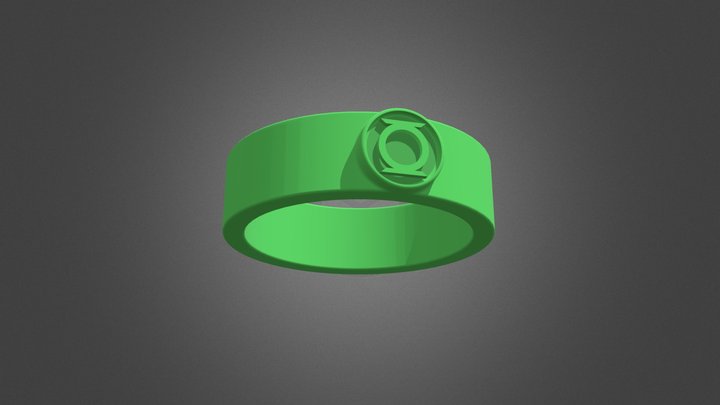 Green Lantern Band Ring 3D Model